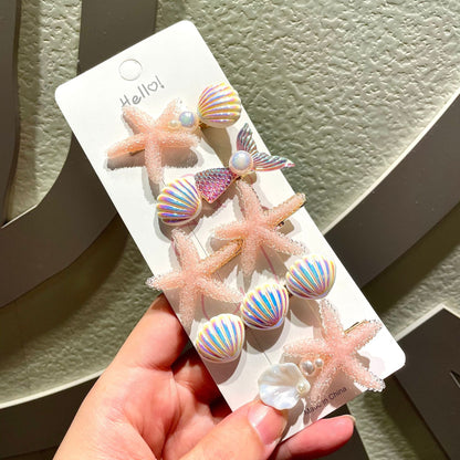 Creative Starfish Shell Hairclips Set – 5PCS