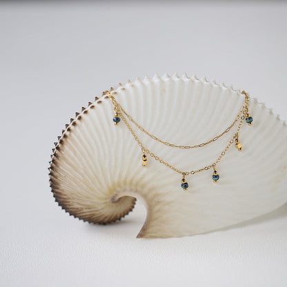Antique Blue Beads Handmade Pendant Necklace