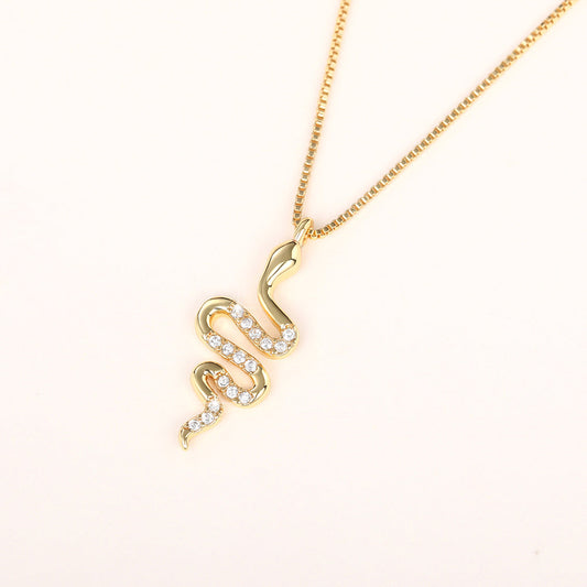 Zircon Snake Pendant Necklace