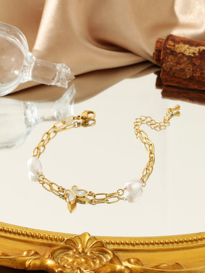 Vintage Heart-Shaped Titanium Steel Bracelet