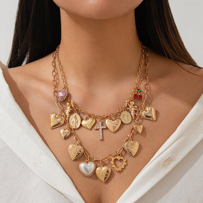 Ocean Wind Love Heart Pendant Chain Necklace