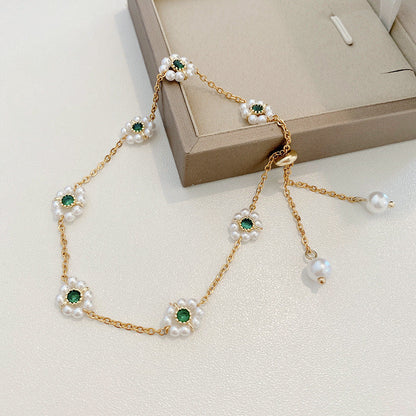 Pearl Flowers Adjustable Bracelet
