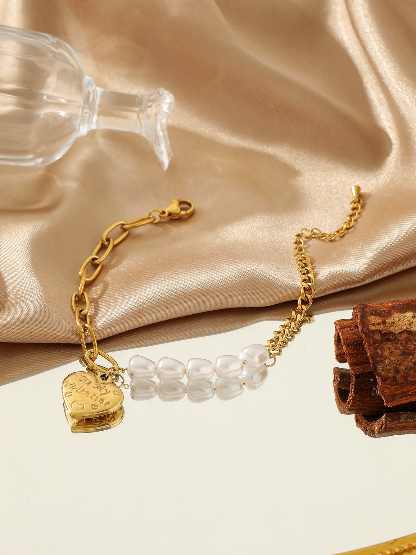 Vintage Heart-Shaped Titanium Steel Bracelet