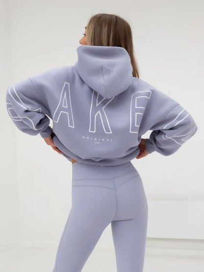 Fashionable printed thick versatile long sleeved loose hooded hip-hop hoodie