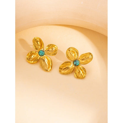 Retro Gold Leaf Petal Jewellery Set