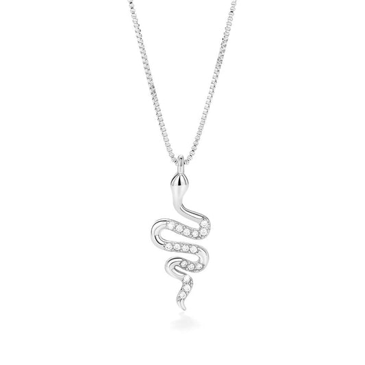 Zircon Snake Pendant Necklace