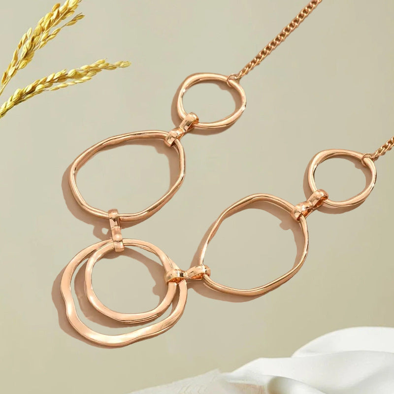 Hollow Round Irregular Pendant Necklace