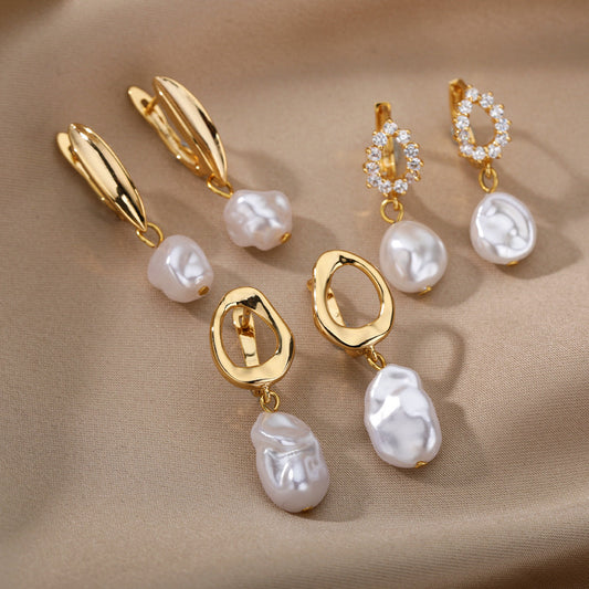 Elegant Pearl Drop Earrings for Women