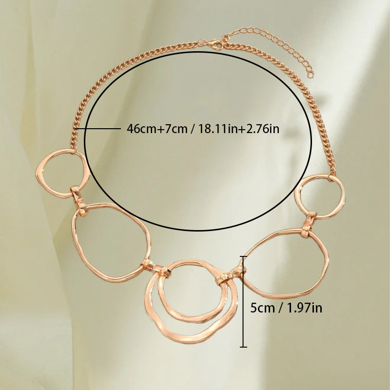 Hollow Round Irregular Pendant Necklace