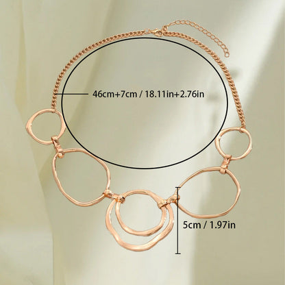 Hollow Round Irregular Pendant Necklace