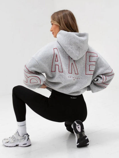Fashionable printed thick versatile long sleeved loose hooded hip-hop hoodie