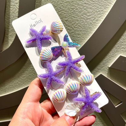 Creative Starfish Shell Hairclips Set – 5PCS