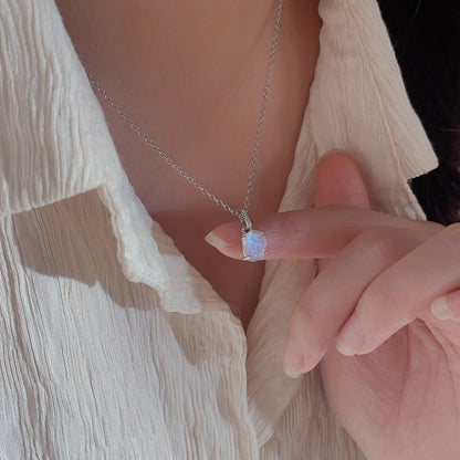 S925 Sterling Silver Moonstone Pendant Necklace