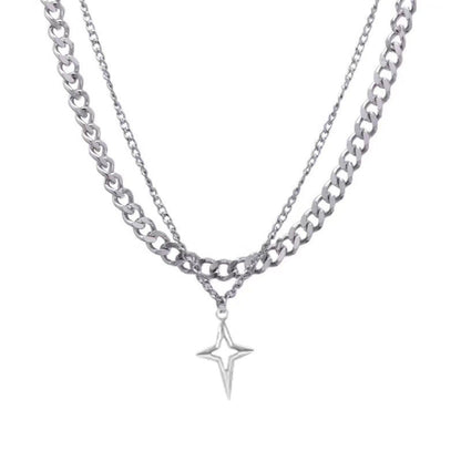 Double-Layer Cross Style Necklace