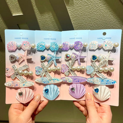 Creative Starfish Shell Hairclips Set – 5PCS