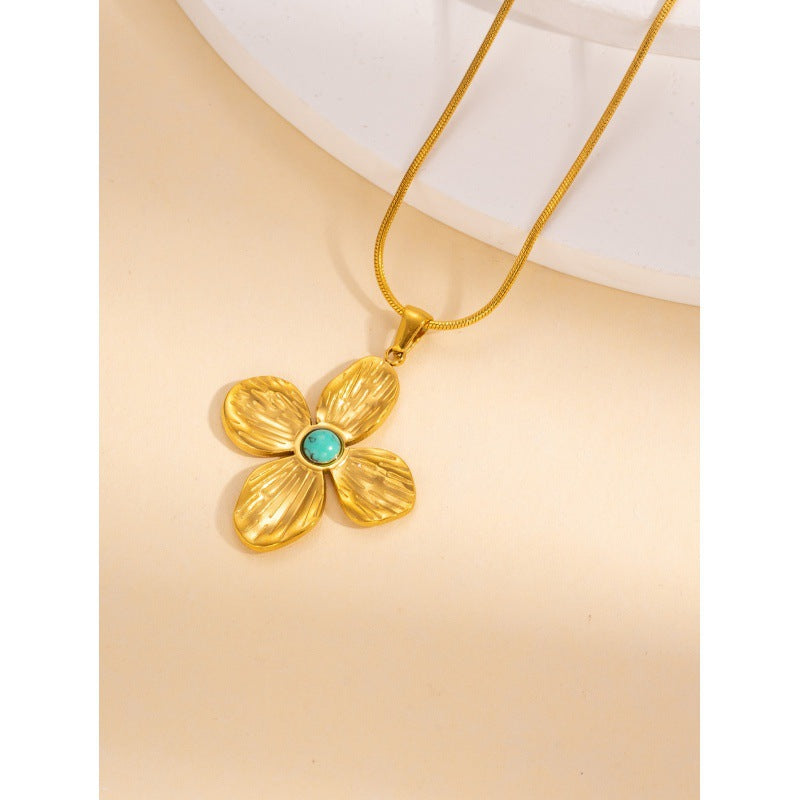 Retro Gold Leaf Petal Jewellery Set