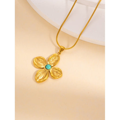 Retro Gold Leaf Petal Jewellery Set
