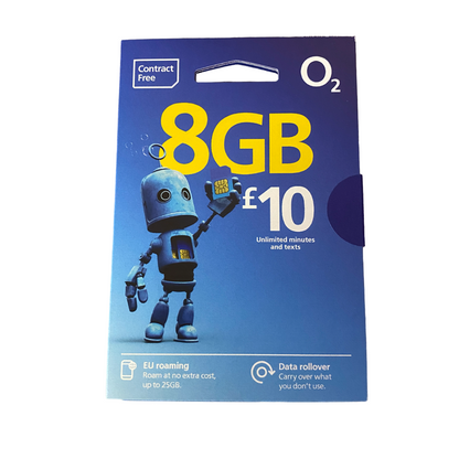 O2 Pay As You Go Sim Card - £10