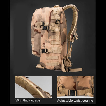 INDEPMAN DL-B001 Fashion Camouflage Style Men Oxford Cloth Backpack Shoulders Bag 40L Outdoors Hiking Camping Travelling Bag 3D Package with Expanded MOLLE & Magic Sticker & Adjustable Shoulder Strap, Size: 51 x 42 x 22 cm