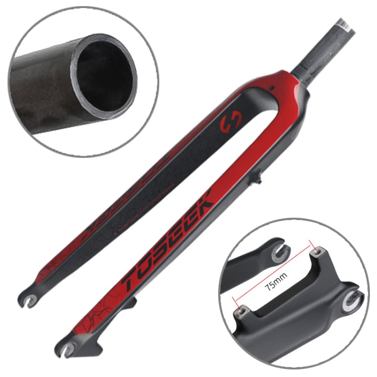 TOSEEK Ultra Light 26 Inch 385mm Mountain Bike Full Carbon Front Fork Straight Tube Disc Brake, 26 Inch 385mm