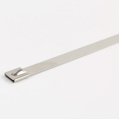 100 PCS 4.6x350mm Stainless Steel Metal Cable Ties Tie Zip Wrap Exhaust Heat Straps Induction Pipe, 4.6x350mm