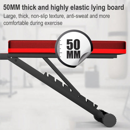 189-3 Premium Edition Household Folding Multifunctional Bold Main Frame Dumbbell Bench Sit-up Bench Weightlifting Bed with Pull Rope & Preacher Curl, Premium Edition