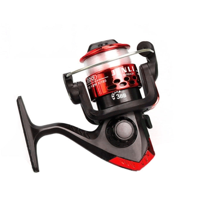 JL200 Plating Plastic 3 Ball Bearings Handle Fishing Spinning Reel  with Transparent Lines, JL200