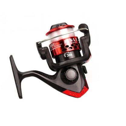 JL200 Plating Plastic 3 Ball Bearings Handle Fishing Spinning Reel  with Transparent Lines, JL200