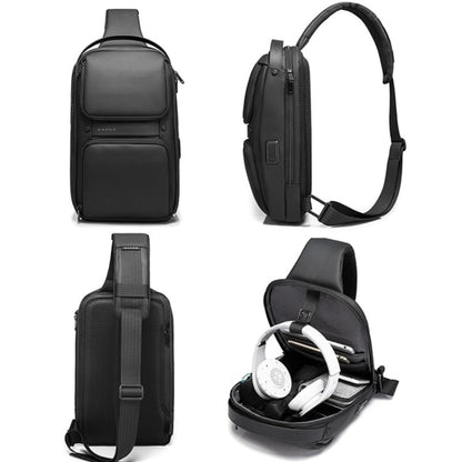 Bange BG-7258 Men Oxford Cloth Waterproof Crossbody Chest Bag with USB Port, Size: 35 x 21 x 12cm, 35 x 21 x 12cm(Black)