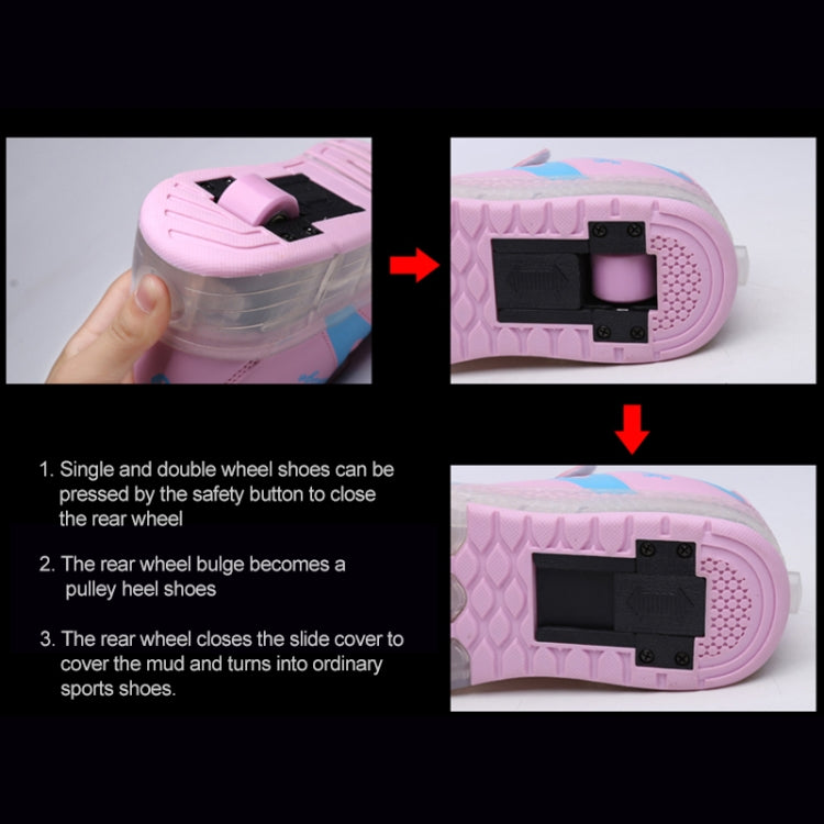 786 LED Light Ultra Light Rechargeable Double Wheel Roller Skating Shoes Sport Shoes, Size : 28, Size : 28
