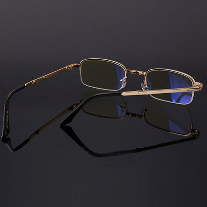 Folding Anti Blue-ray Presbyopic Reading Glasses with Case & Cleaning Cloth, +2.00D, +2.00D
