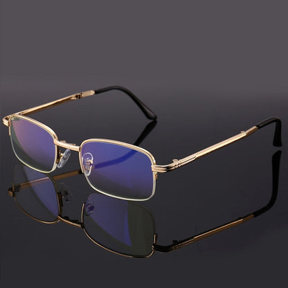 Folding Anti Blue-ray Presbyopic Reading Glasses with Case & Cleaning Cloth, +2.50D, +2.50D