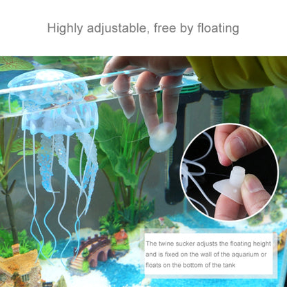 Aquarium Articles Decoration Silicone Simulation Fluorescent Sucker Jellyfish, Size: 8*20cm, 8cm
