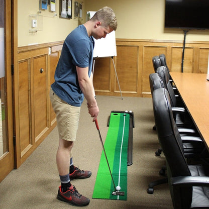 PGM Golf Mini Putting Mat Push Rod Trainer 3m, without Auto Ball Return Fairway, 3m, without Auto Ball Return Fairway