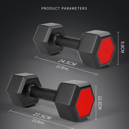 4kg A Pair Glue-Covered Hexagonal Dumbbell, 4kg