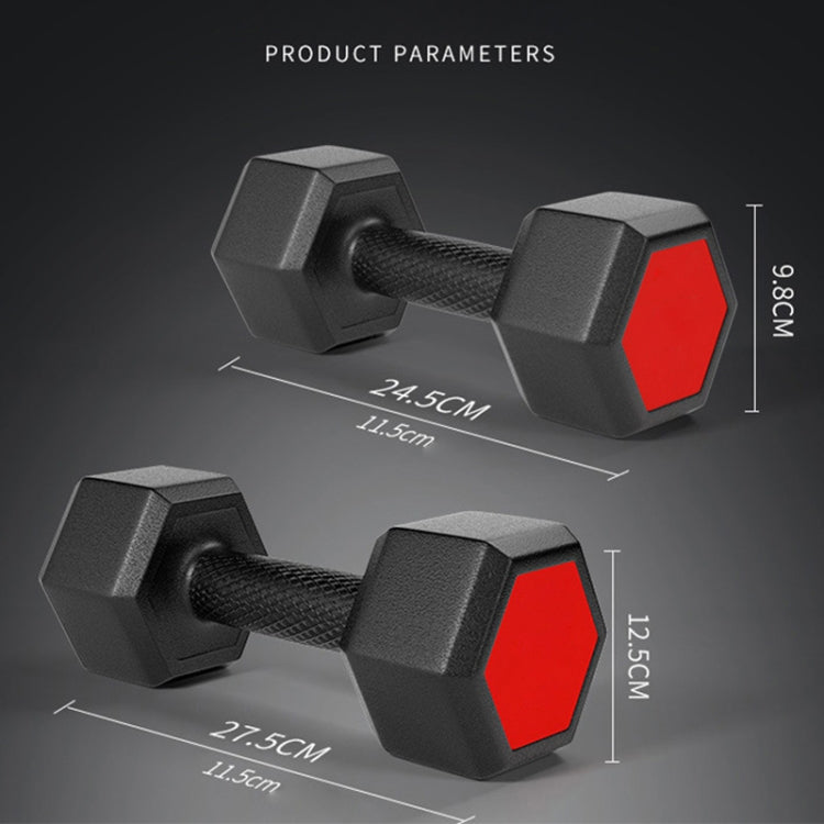 10KG  Household Glue Fitness Hexagon Dumbbells, 10KG