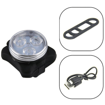 COB Lamp Bead 160LM White Light USB Charging Four-speed Waterproof Bicycle Headlight / Taillight Set, White Light