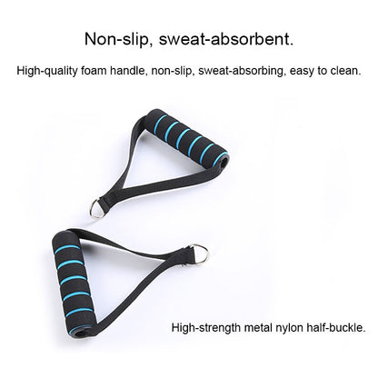 jx-003 11 in 1 100lbs TPE Five-point Buckle Household Pull Rope Resistance Band Fitness Equipment Set, 100lbs with Blue Handle