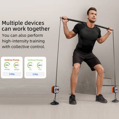 Unitree Pump Portable Home Gym Pump 4.4-44lbs Adjustable Resistance Cable Machine, Pump(Blue Orange)
