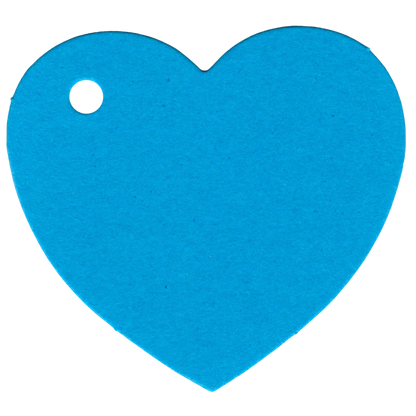 100 Heart Shaped Gift Tags with White Satin Ribbon -  21 Colours, Birthday Xmas