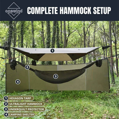 Onewind 6M Camping Windscreen/ Windblocker (With or Without Poles)
