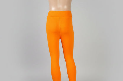 Solid colour, soft, stretch leggings in black, green, navy, grey, orange, pink, fuchsia, purple and more!