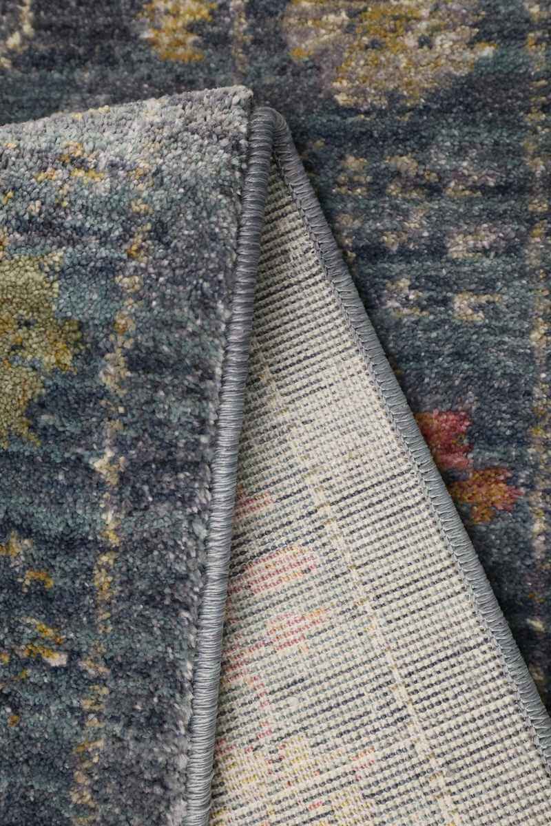 Traditional Floral Vintage Rug – Grey, Blue & Beige Elegance