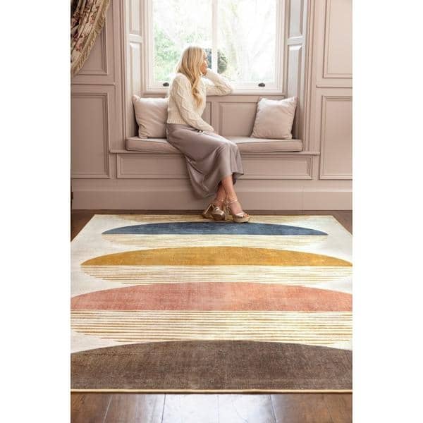 Eco-Washable Rug Geometric Design