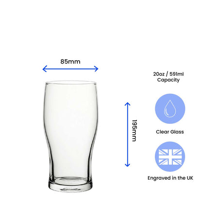Engraved Pint Glass 20oz With Love You Mum Flower Design Gift Boxed