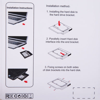 Universal 9 / 9.5mm SATA3 Hard Disk Drive HDD Caddy Adapter Bay Bracket for Notebook