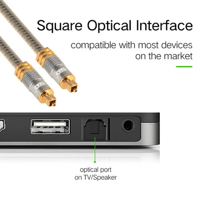 EMK YL-A 3m OD8.0mm Gold Plated Metal Head Toslink Male to Male Digital Optical Audio Cable, Length: 3m