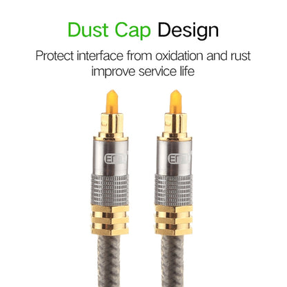 EMK YL-A 20m OD8.0mm Gold Plated Metal Head Toslink Male to Male Digital Optical Audio Cable, Length: 20m