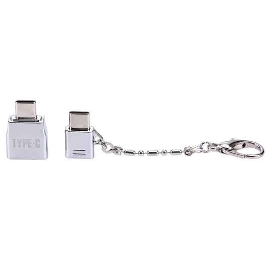 Micro USB Female to USB-C / Type-C Male + USB 2.0 Female to USB-C / Type-C Male Metal Adapter