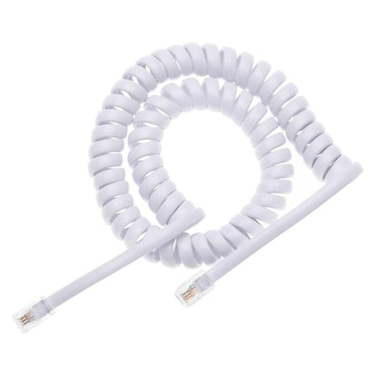 4 Core Male to Male RJ11 Spring Style Telephone Extension Coil Cable Cord Cable, Stretch Length: 2m(Black), Length: 2m
